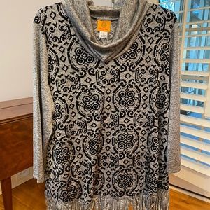 Ruby Road Women's Grey Cowl Neck Sweater